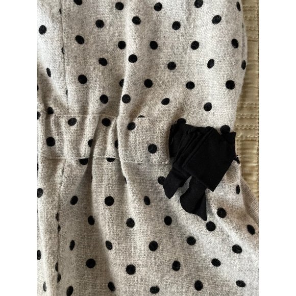 9-12M Zara Baby Girl Wool Gray and Black Polka Dot Romper - Picture 3 of 4